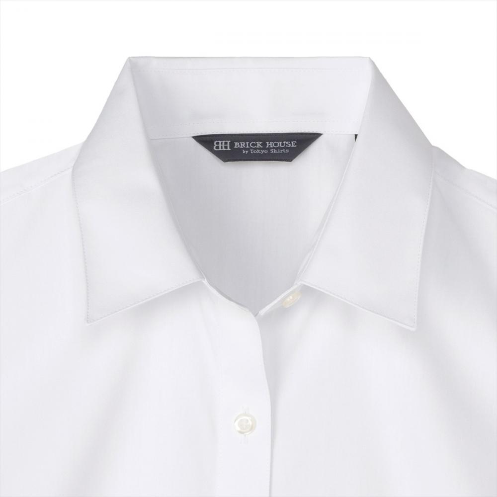 【透け防止】 レギュラー 半袖 形態安定 レディースシャツ 白無地