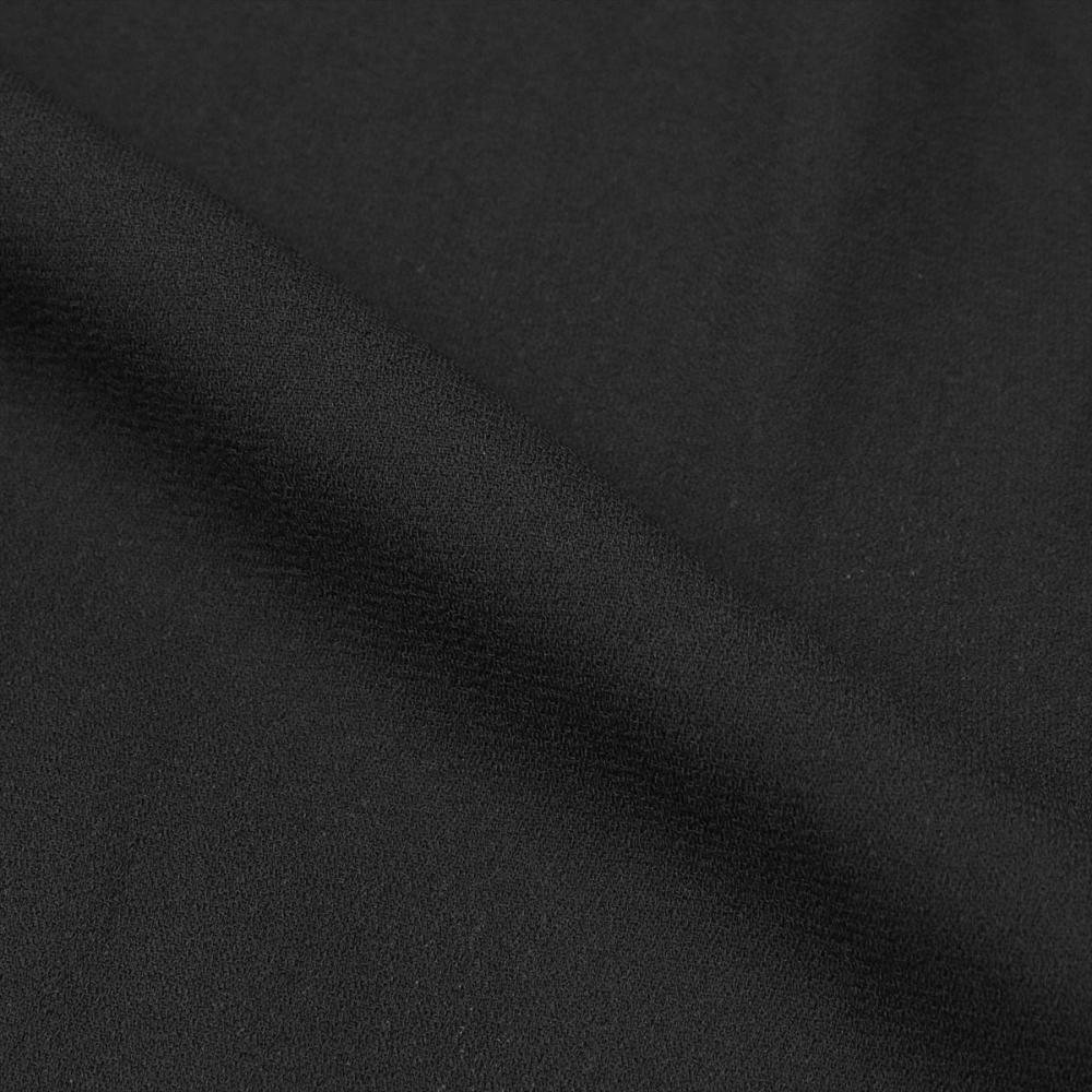 カジュアルシャツ ビジュー付きシフォンブラウス 半袖 ブラック レディース