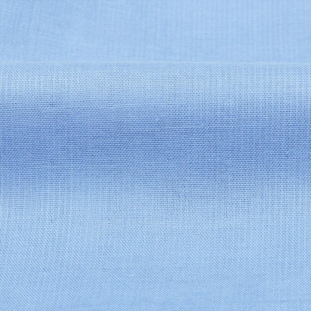 カジュアルシャツ Wガーゼ 七分袖 綿100% ブルー レディース