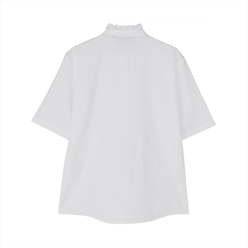 ZARA フリル付きホワイトシャツ M - メルカリ
