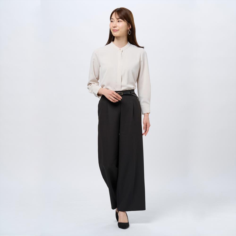イエナ／人気定番とろみサテンボートネックブラウス クリーン