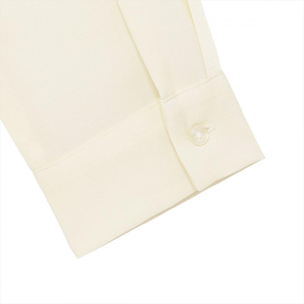 サテン ワイドシルエット スタンド衿 シャツ 長袖 レディース