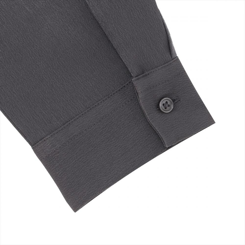 サテン ワイドシルエット レギュラー衿 シャツ 長袖 レディース