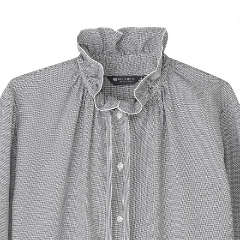 【COFREX】 フリルリボン ブラウス 長袖 レディースデザインシャツ