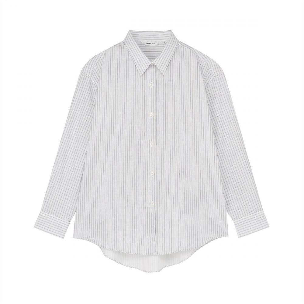 【Pitta Re:)】 Wガーゼ ワイドフィットシャツ 長袖 綿100% レディース カジュアルシャツ