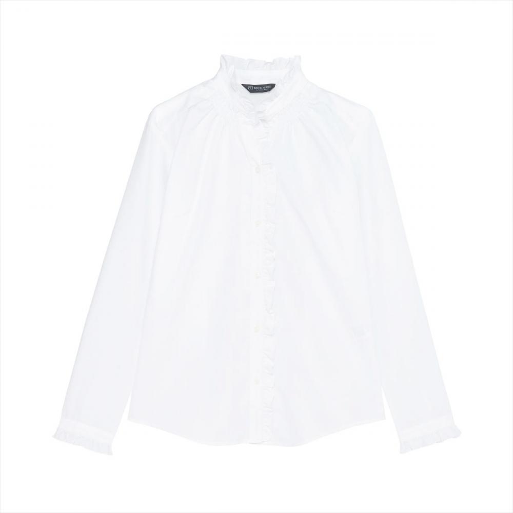 【COFREX】 スタンド ゴムシャーリング ブラウス 長袖 レディースデザインシャツ