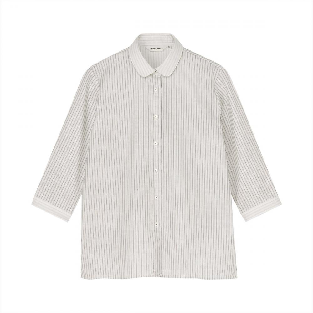 【Pitta Re:)】ふわっとガーゼシャツ レギュラーシルエット 七分袖 綿100% レディース カジュアルシャツ