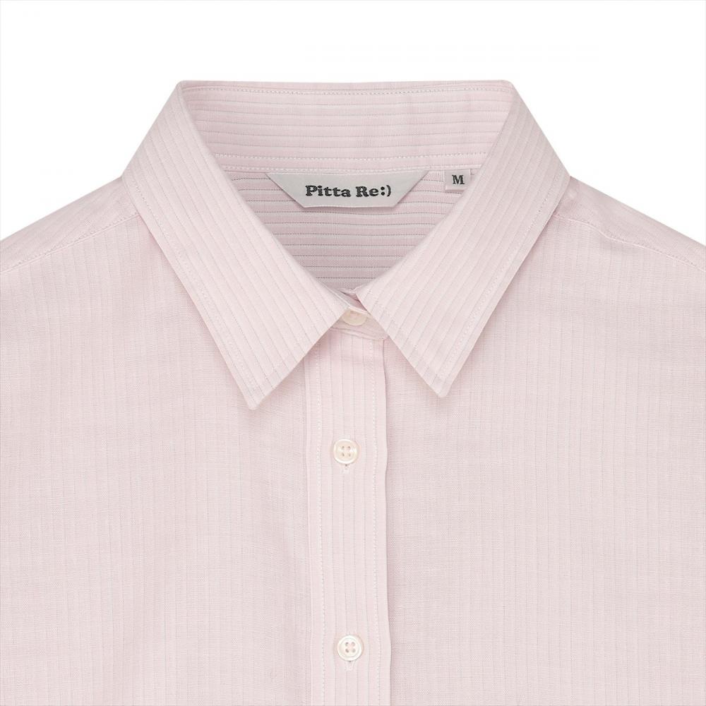 【Pitta Re:)】ふわっとガーゼシャツ レギュラーシルエット 七分袖 綿100% レディース カジュアルシャツ