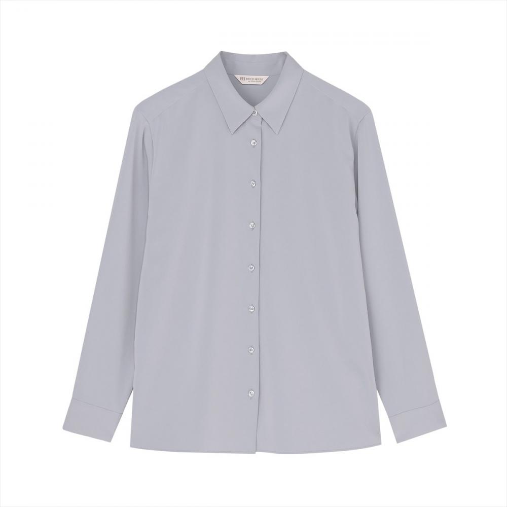 シルキーサテン レギュラー シャツブラウス 長袖 レディース