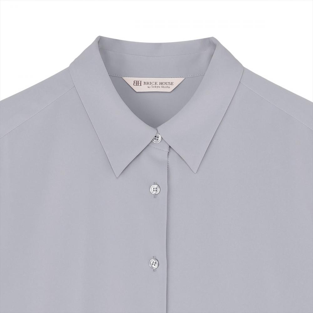 シルキーサテン レギュラー シャツブラウス 長袖 レディース