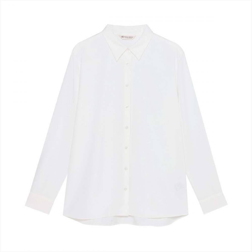 シルキーサテン レギュラー シャツブラウス 長袖 レディース