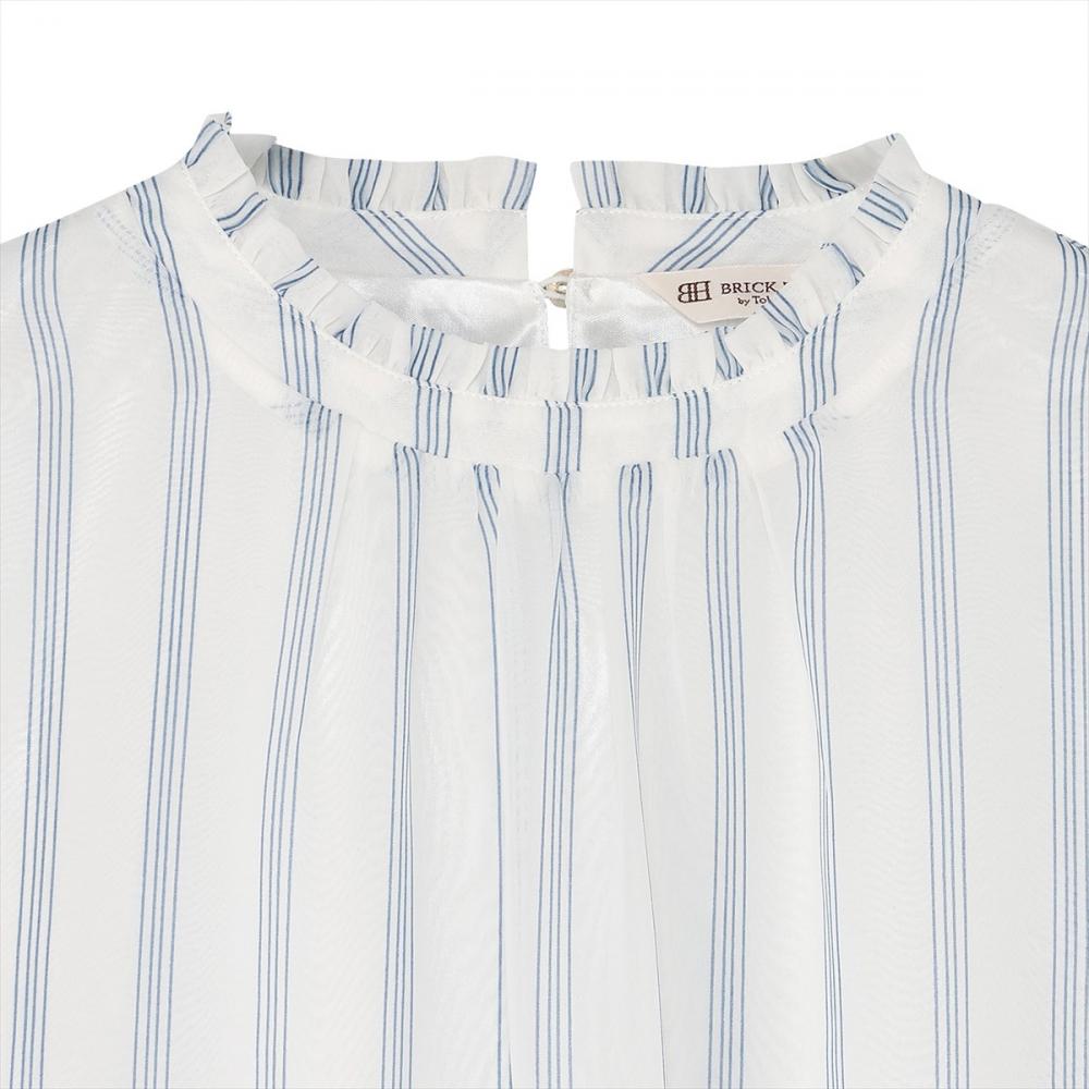 ストライプシフォン ブラウス 長袖 レディース
