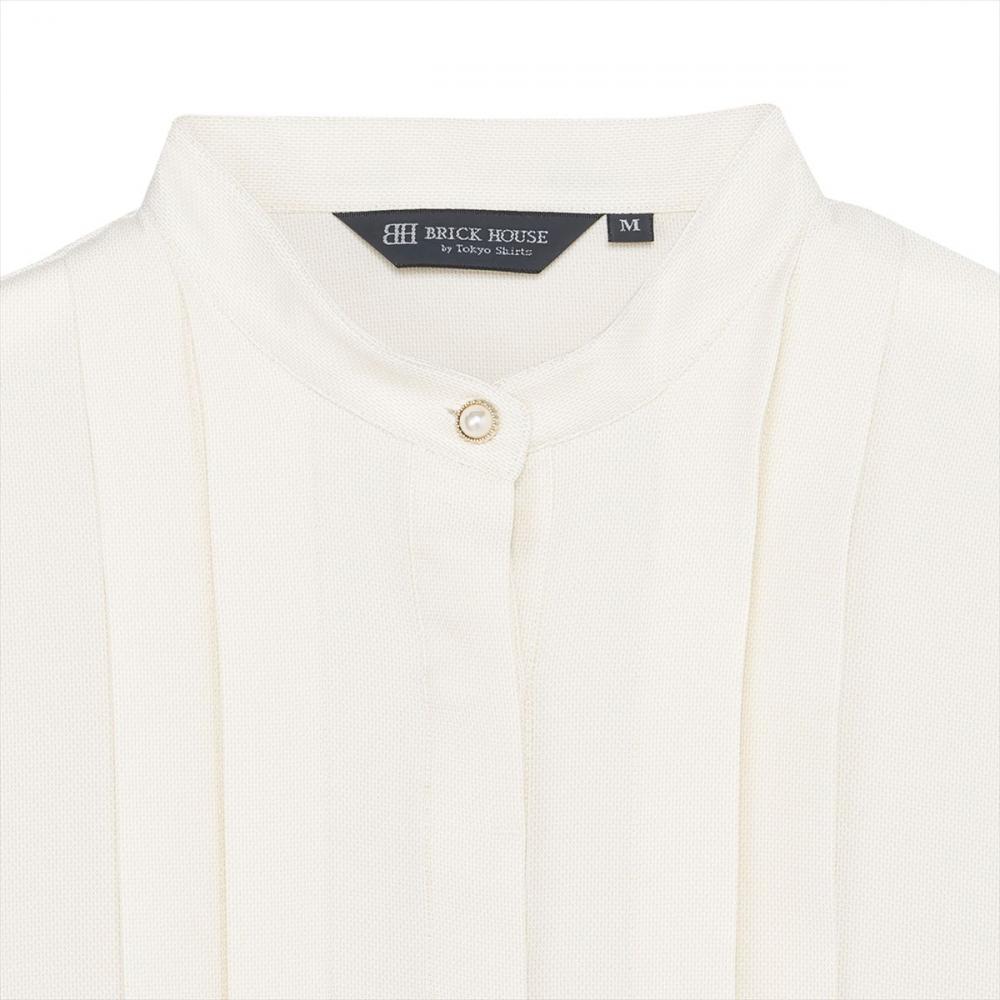 【COFREX】 スタンド ビジュー ブラウス 長袖 レディースデザインシャツ