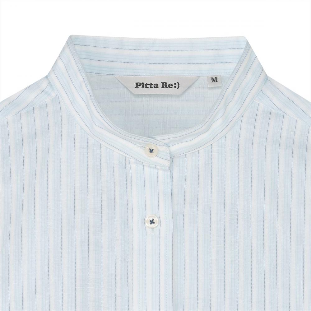 【Pitta Re:)】ふわっとガーゼシャツ レギュラーシルエット 七分袖 綿100% レディース カジュアルシャツ