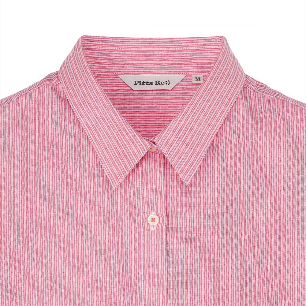 【Pitta Re:)】 Wガーゼ ワイドフィットシャツ 長袖 綿100% レディース カジュアルシャツ