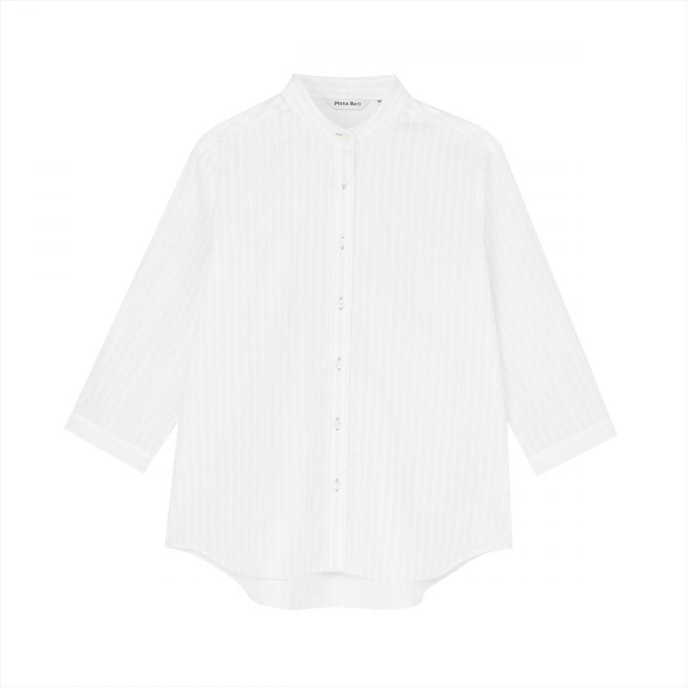【Pitta Re:)】ふわっとガーゼシャツ レギュラーシルエット 七分袖 綿100% レディース カジュアルシャツ