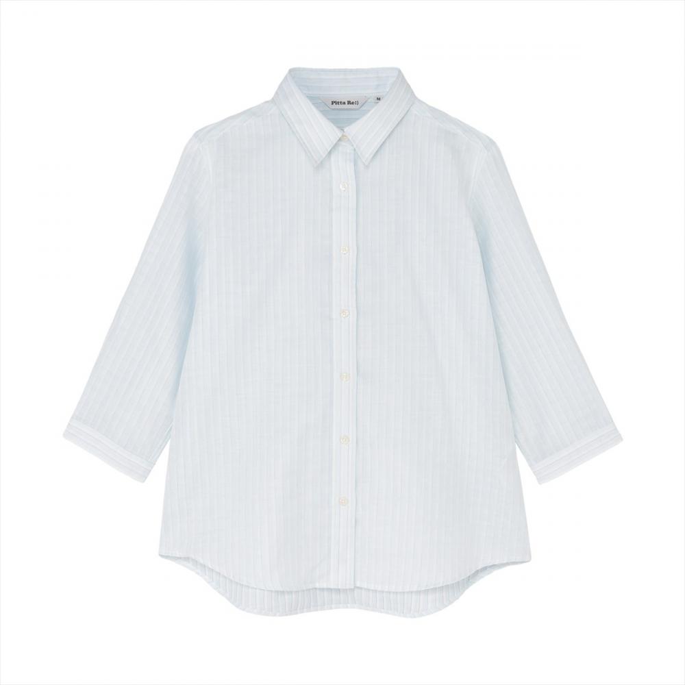 【Pitta Re:)】ふわっとガーゼシャツ レギュラーシルエット 七分袖 綿100% レディース カジュアルシャツ