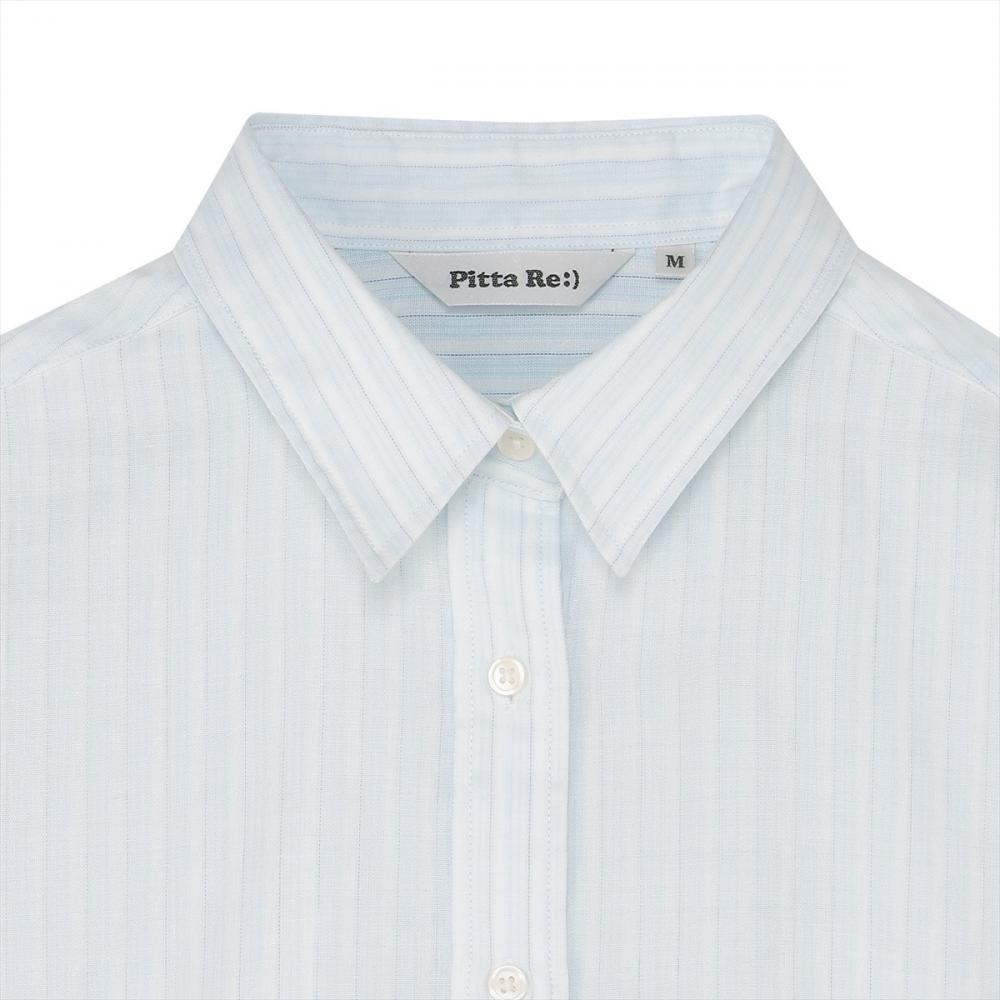 【Pitta Re:)】ふわっとガーゼシャツ レギュラーシルエット 七分袖 綿100% レディース カジュアルシャツ