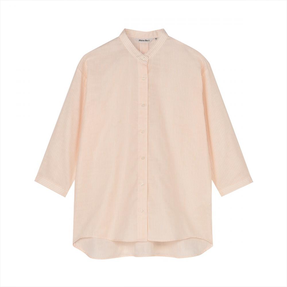 【Pitta Re:)】ふわっとガーゼシャツ オーバーシルエット 七分袖 綿100% レディース カジュアルシャツ