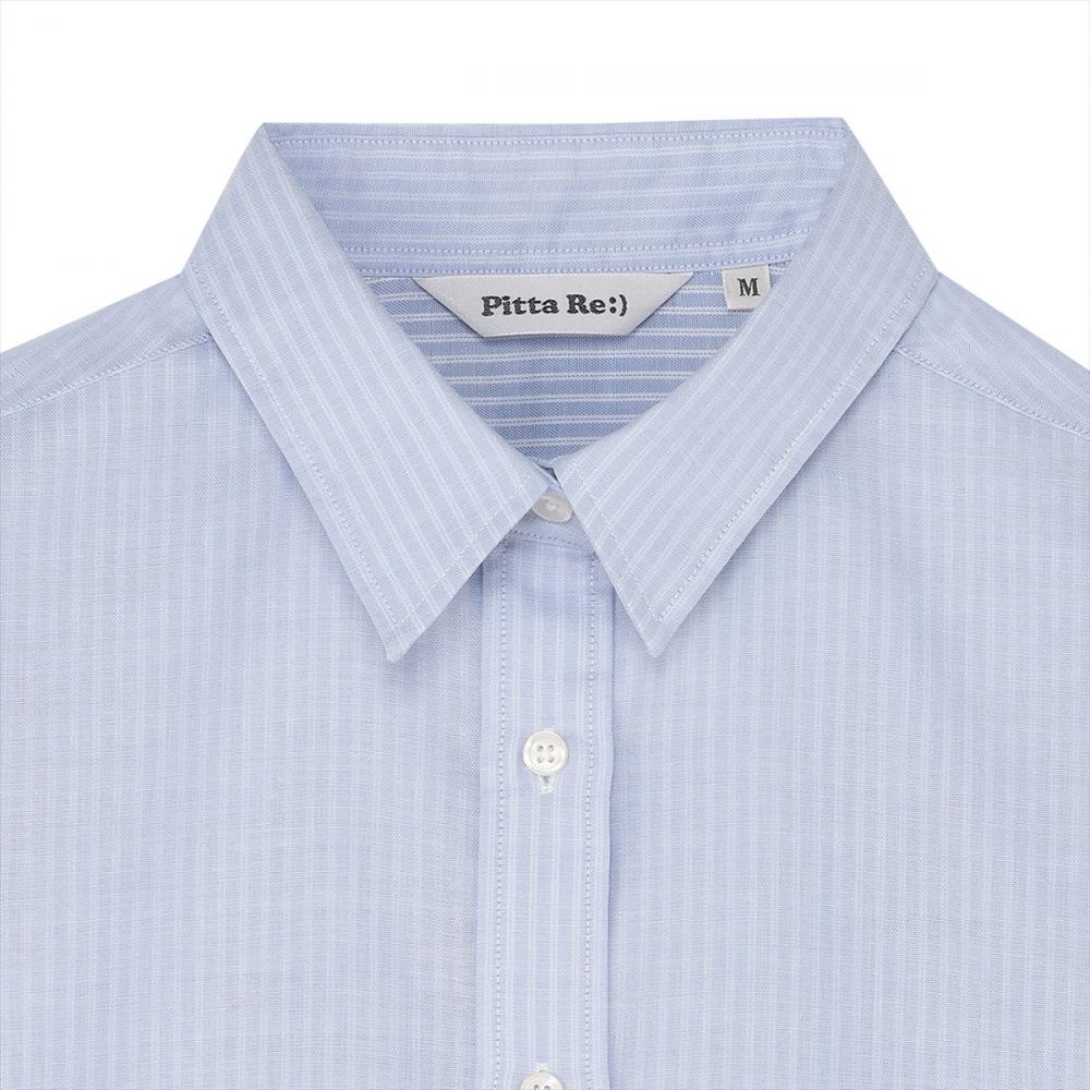 【Pitta Re:)】ふわっとガーゼシャツ レギュラーシルエット 七分袖 綿100% レディース カジュアルシャツ