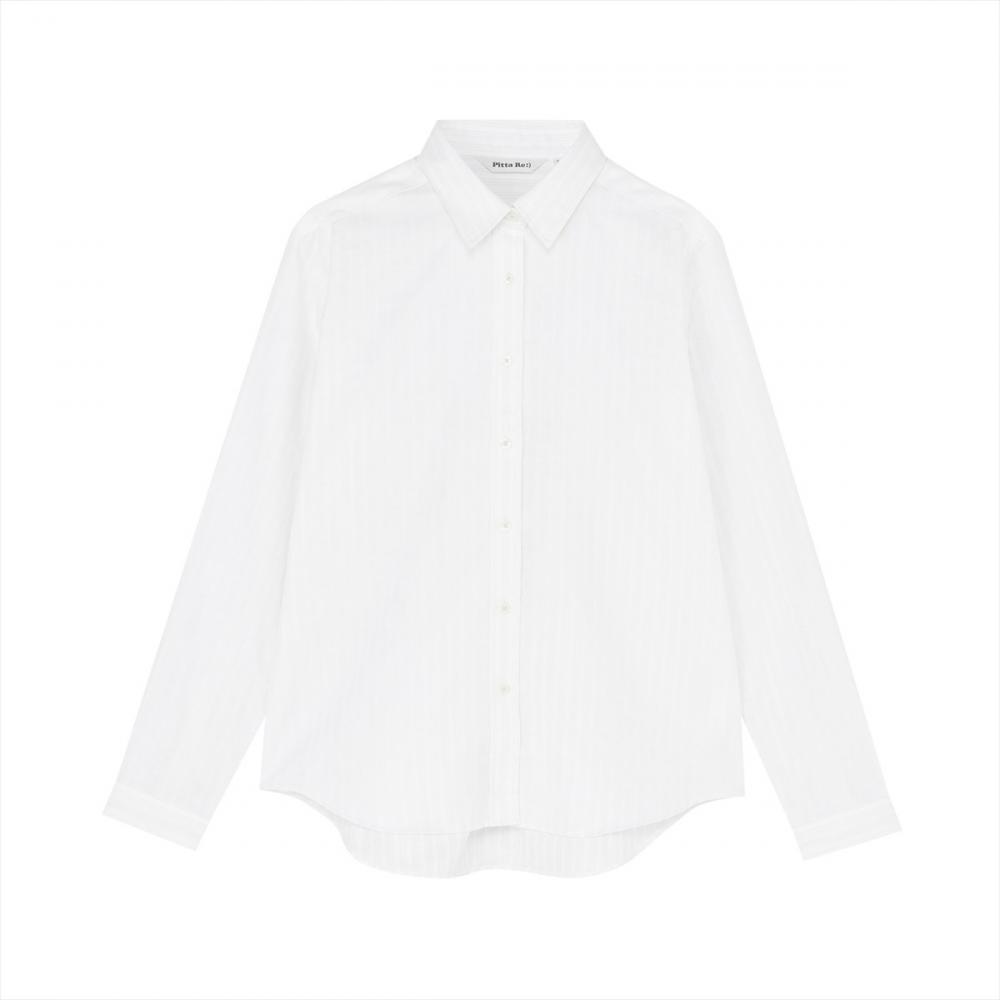 【Pitta Re:)】 Wガーゼ レギュラーシャツ 長袖 綿100% レディース カジュアルシャツ