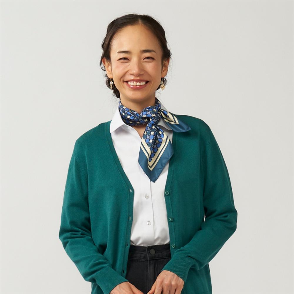 ニット カーディガン Vネック グリーン系 レディース(M グリーン) 東京シャツ公式通販｜ノーアイロン形態安定ビジネスワイシャツ専門店