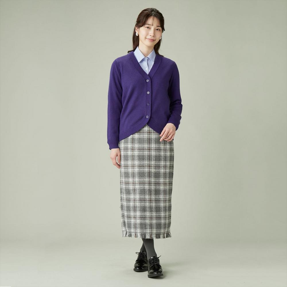ニット 裾丸Ｖカーディガン パープルブルー レディース(M パープルブルー): 東京シャツ公式通販｜ノーアイロン形態安定ビジネスワイシャツ専門店