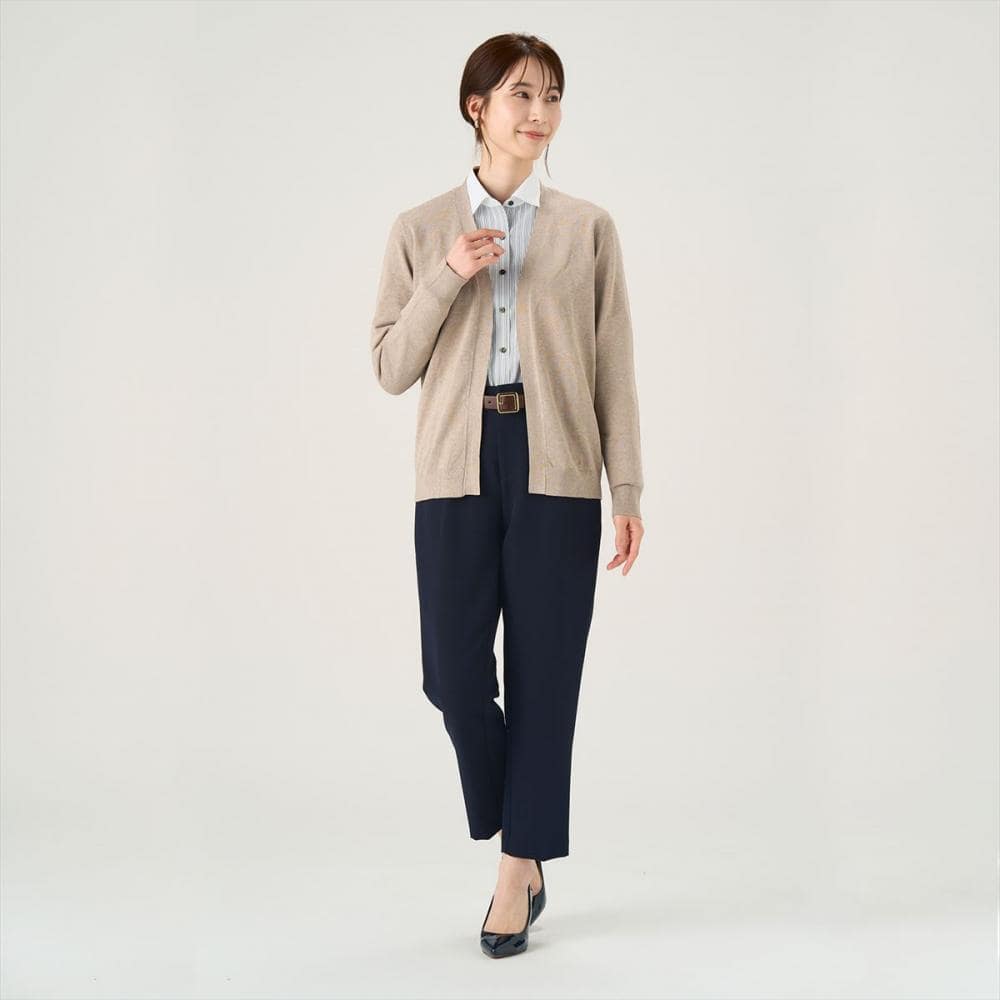 ミドルトッパーカーディガン レディース(M ベージュ): 東京