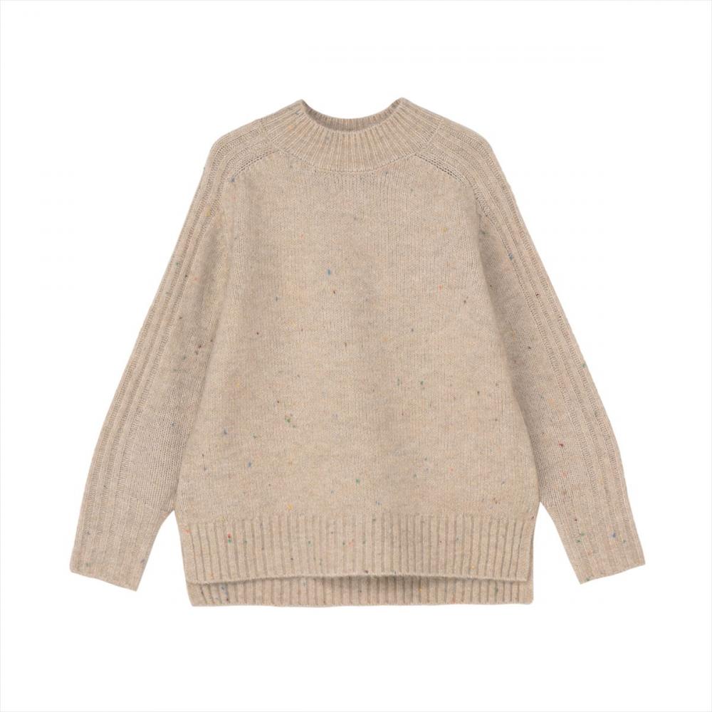 【Pitta Re:)】 クルーネックニットプルオーバー ネップヤーン レディース