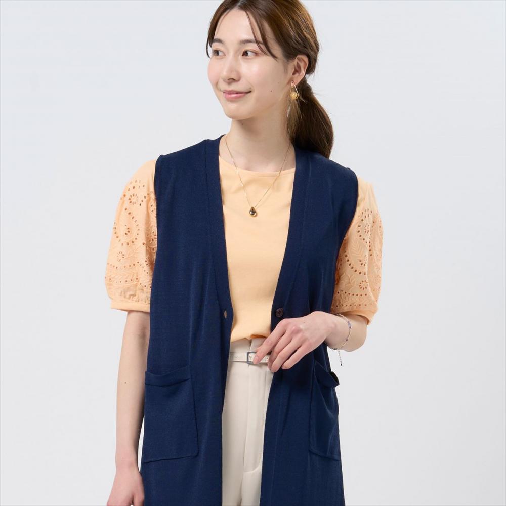 ニット ロングジレ レディース