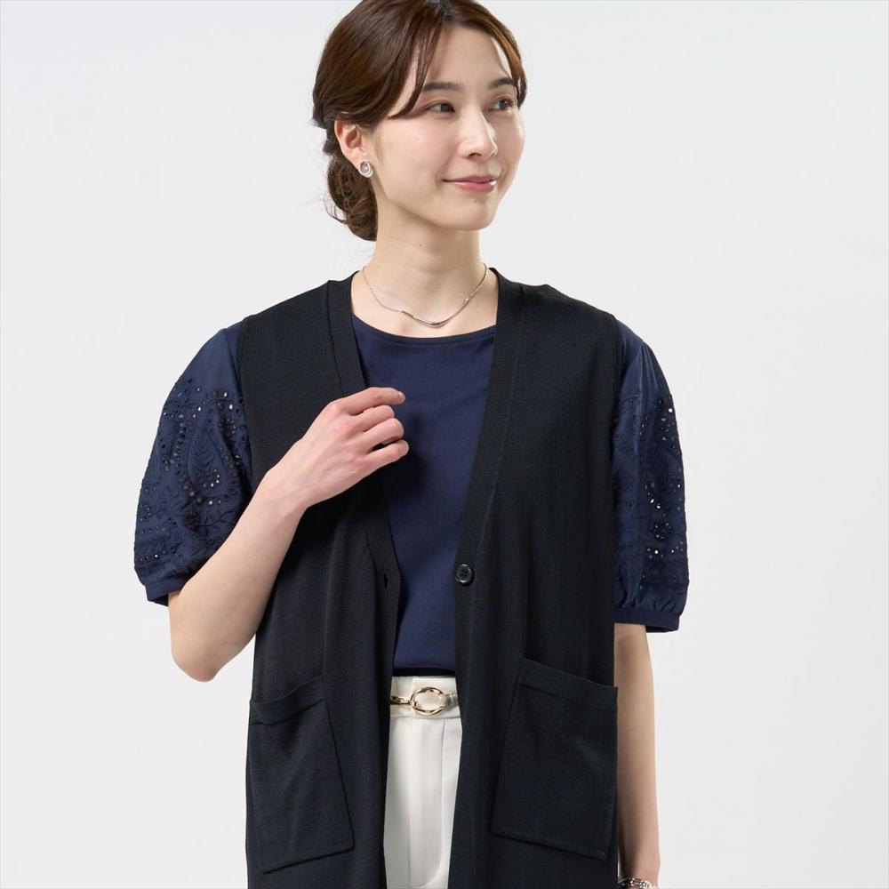 ニット ロングジレ レディース