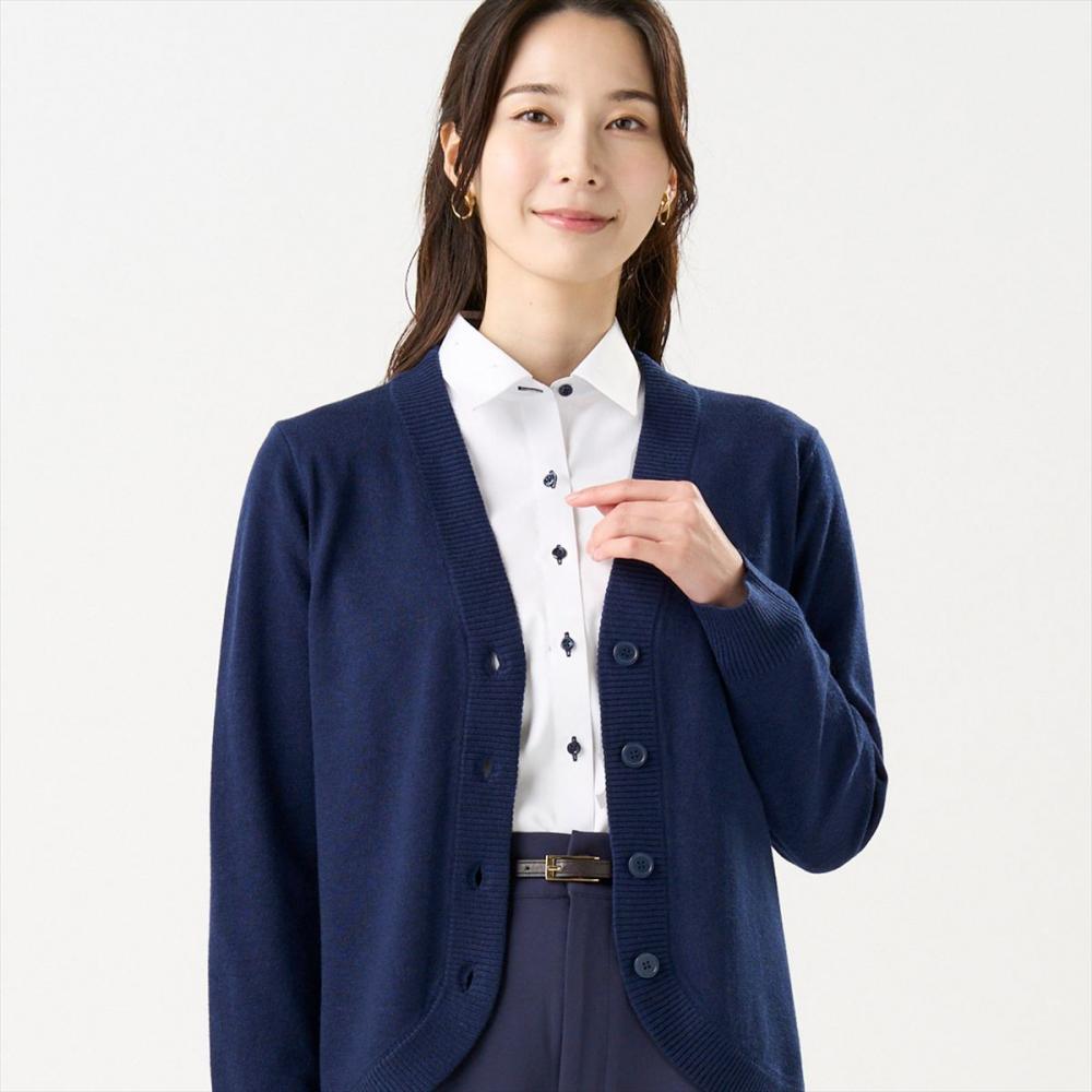 ニット 裾丸Ｖネック カーディガン レディース