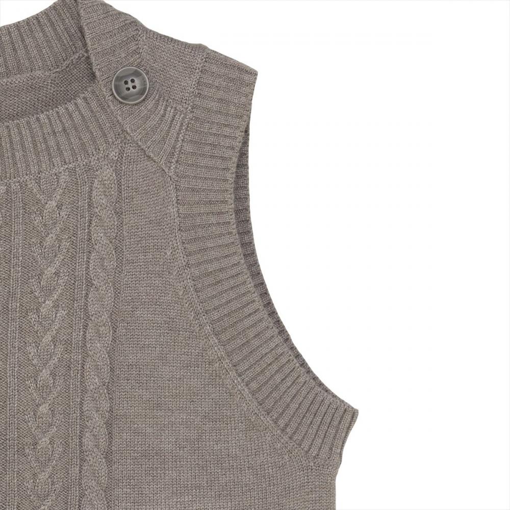 ニット アンチピリング ボートネック ベスト レディース