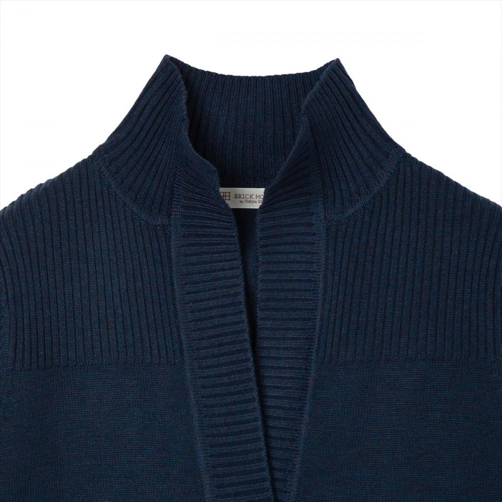 ニット スタンドヘンリーネック カーディガン レディース