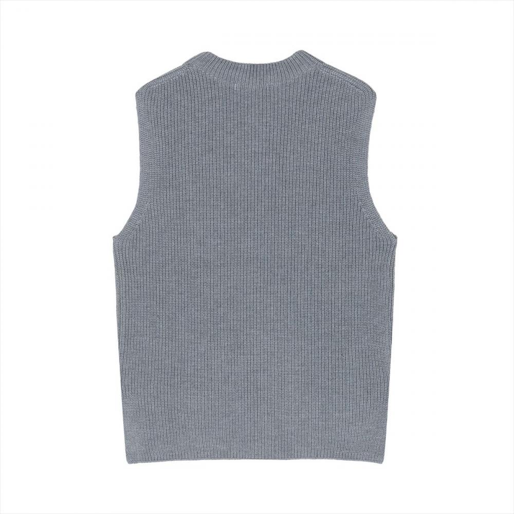 ニット アンチピリング ボトルネック ベスト レディース