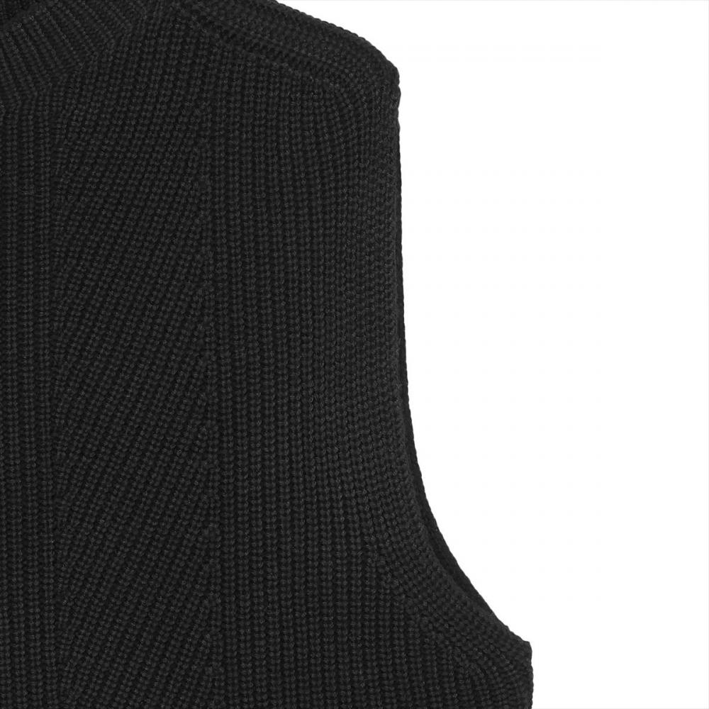 ニット アンチピリング ボトルネック ベスト レディース