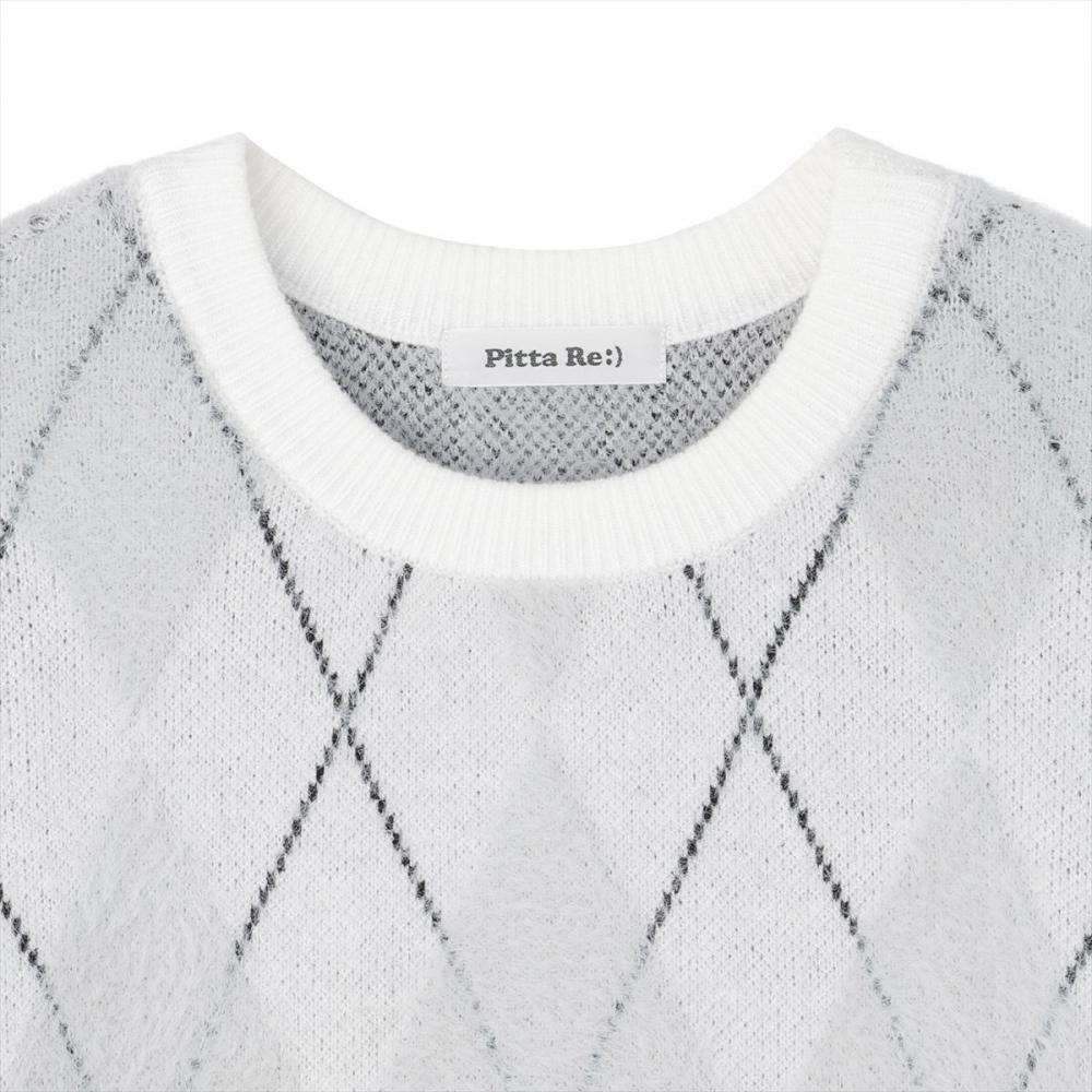 【Pitta Re:)】 ニット フェザーアーガイル プルオーバー レディース