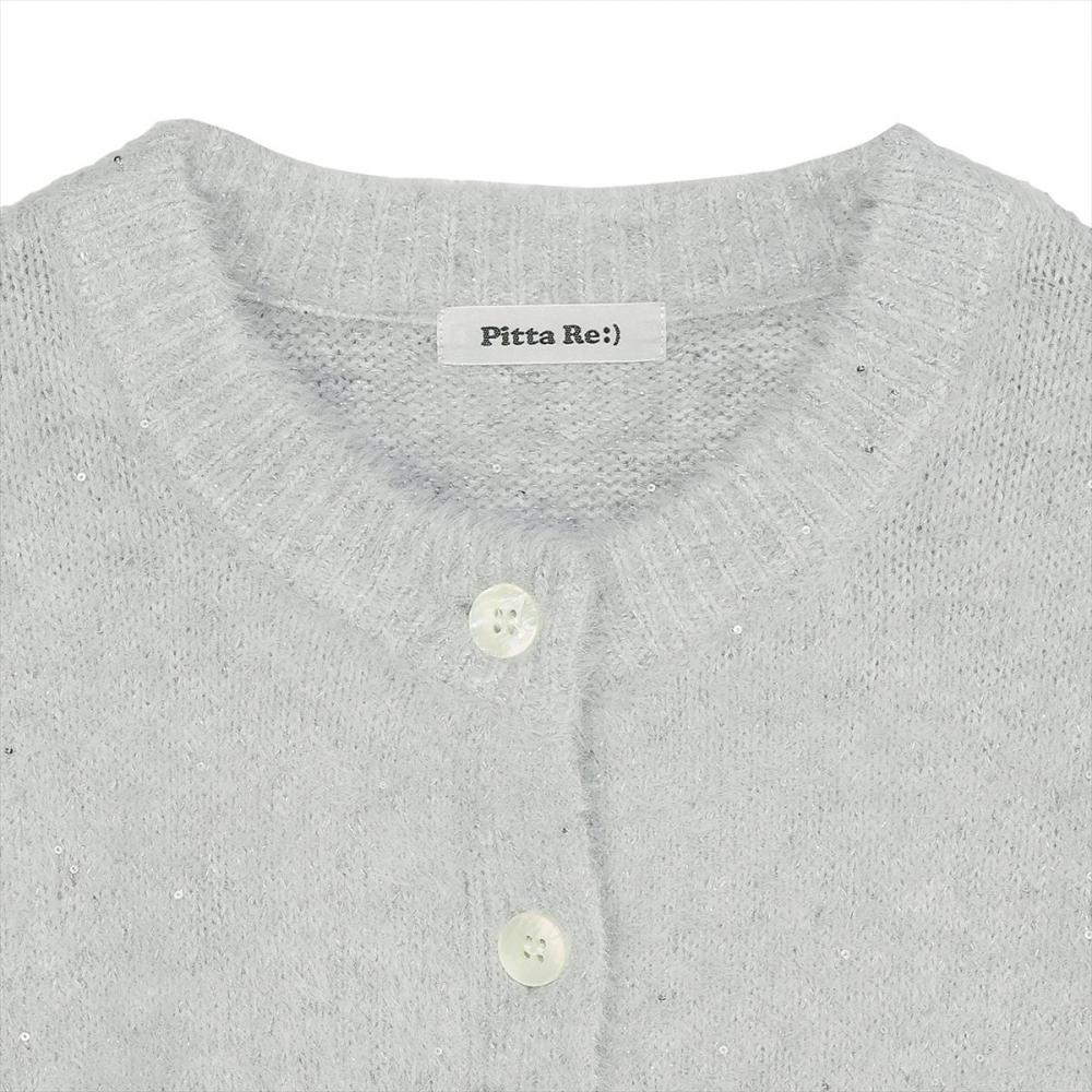 【Pitta Re:)】 ニット スパンコール クルーネック カーディガン レディース