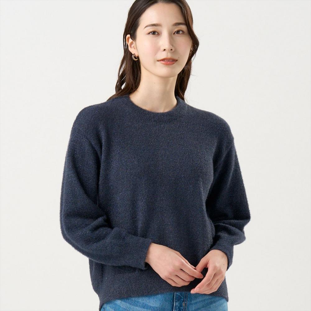 【Pitta Re:)】 ニット ラメフェザー プルオーバー レディース