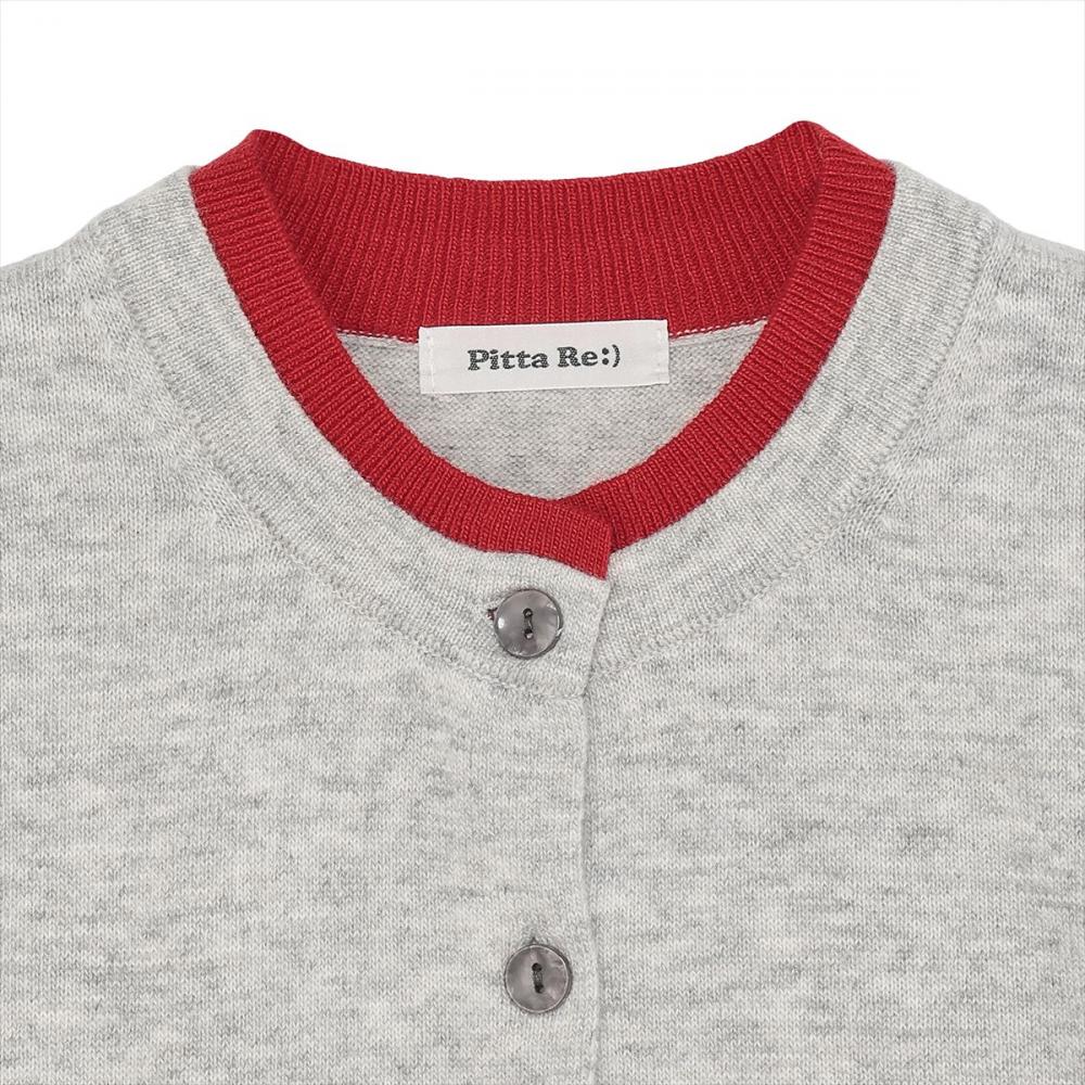 【Pitta Re:)】 ニット レイヤード風 クルーネック カーディガン レディース