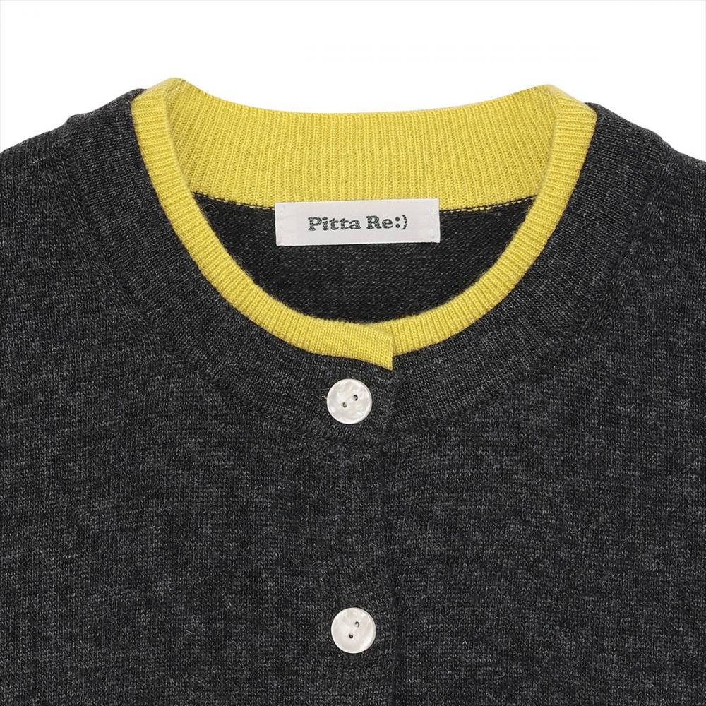 【Pitta Re:)】 ニット レイヤード風 クルーネック カーディガン レディース