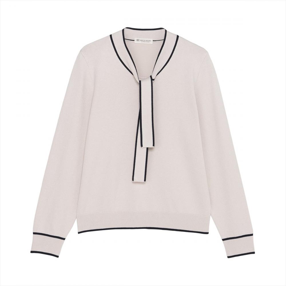 ニット ボウタイ プルオーバー レディース