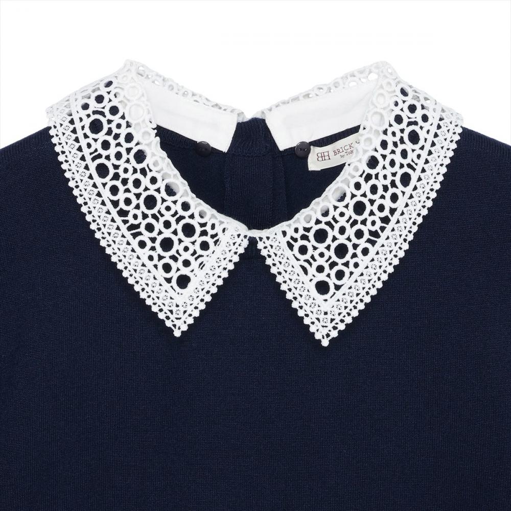 ニット レース衿付き プルオーバー レディース