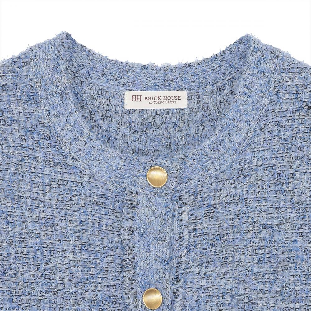 ニット ファンシーツイード風 ジレ レディース