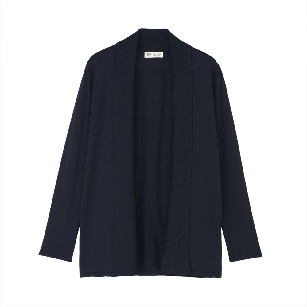 ニット ドライレーヨン 前立てリブ トッパーカーディガン レディース