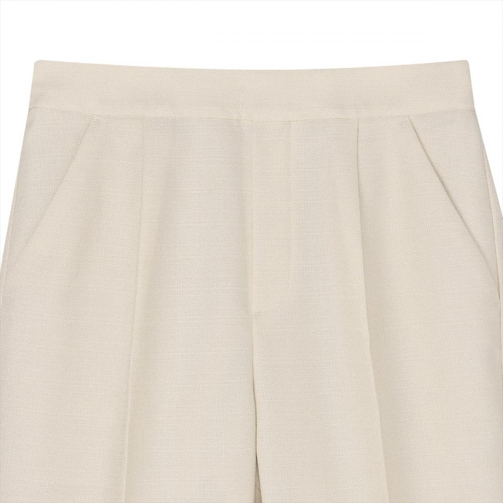 ボトムス ブッチャー織 セミワイド パンツ セットアップ可能 レディース