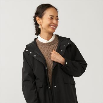 アウター マウンテンパーカー 防風 黒系 レディース(M クロ・グレー 