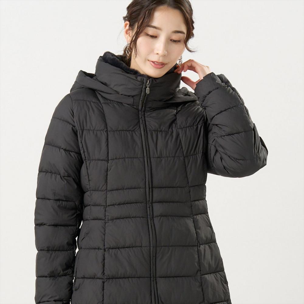 アウター ファイバーダウン コート レディース
