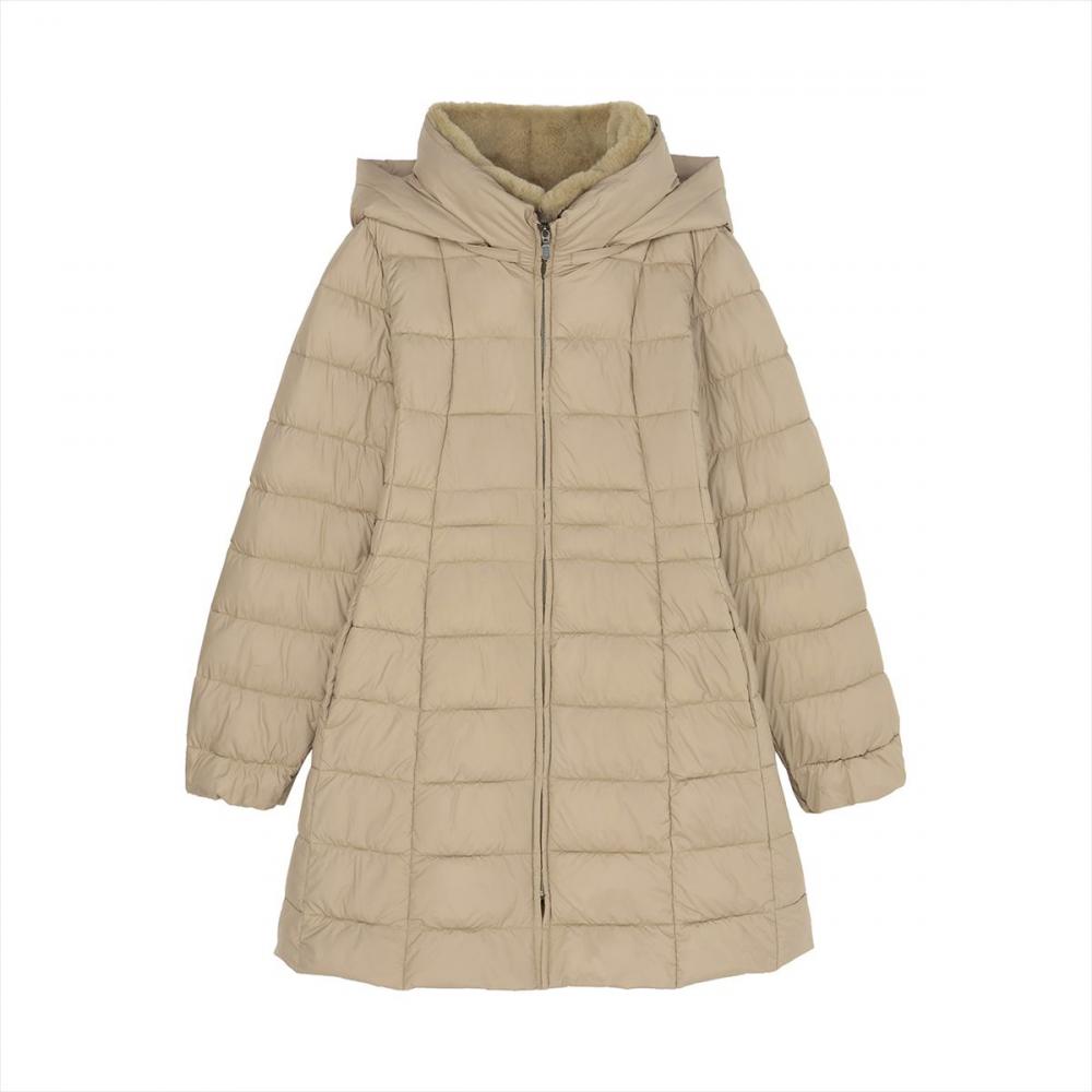 アウター ファイバーダウン コート レディース