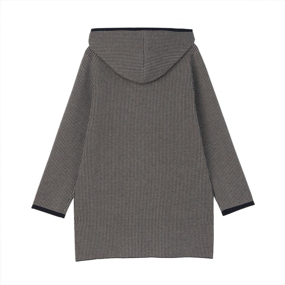 かこ B ④⑤⑥ アウター 千鳥格子柄ジャカード フード付き コーディガン